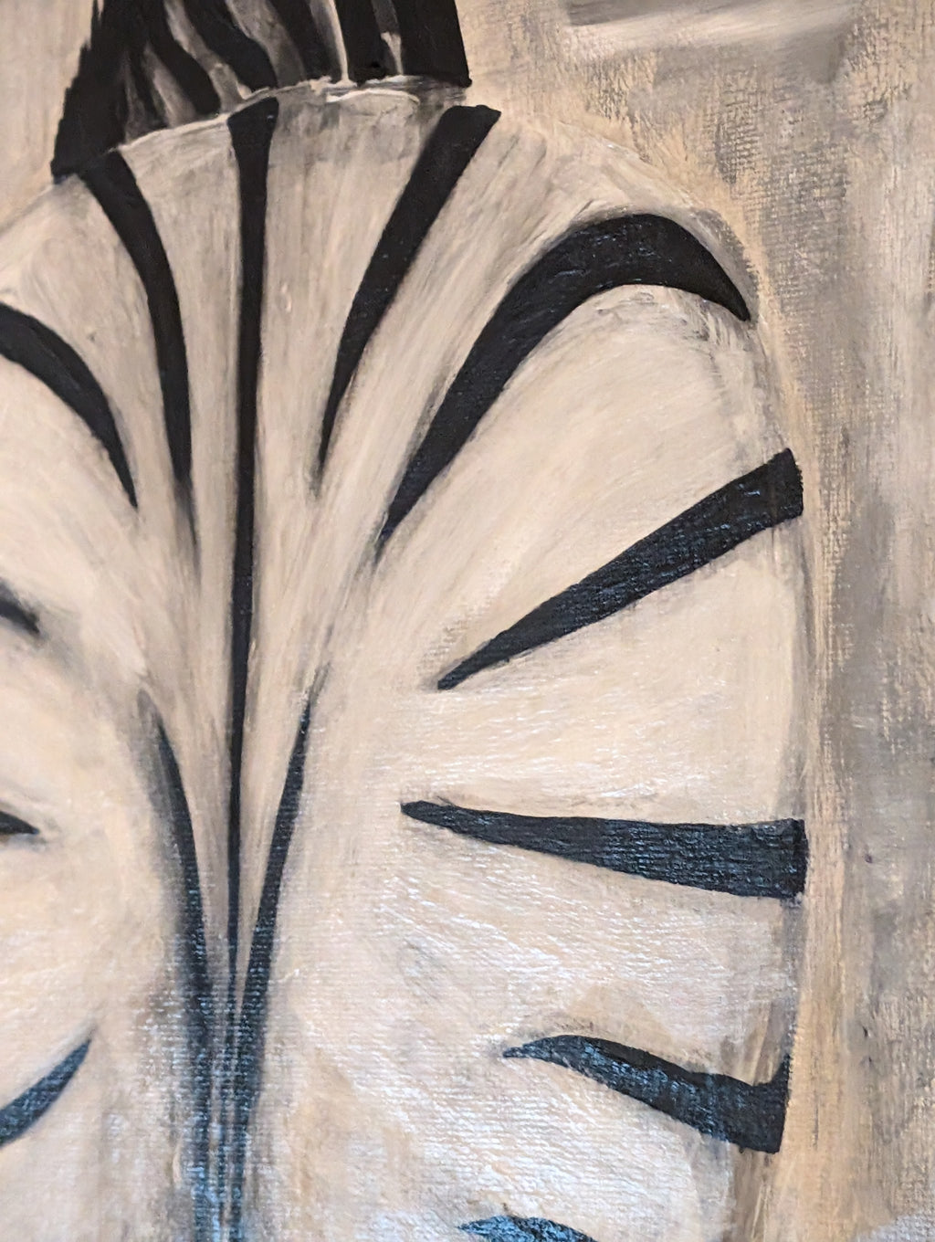 Zebra Bild – handgemaltes Unikat auf Leinwand (40 × 50 cm) | Acryl in Schwarz-Weiß