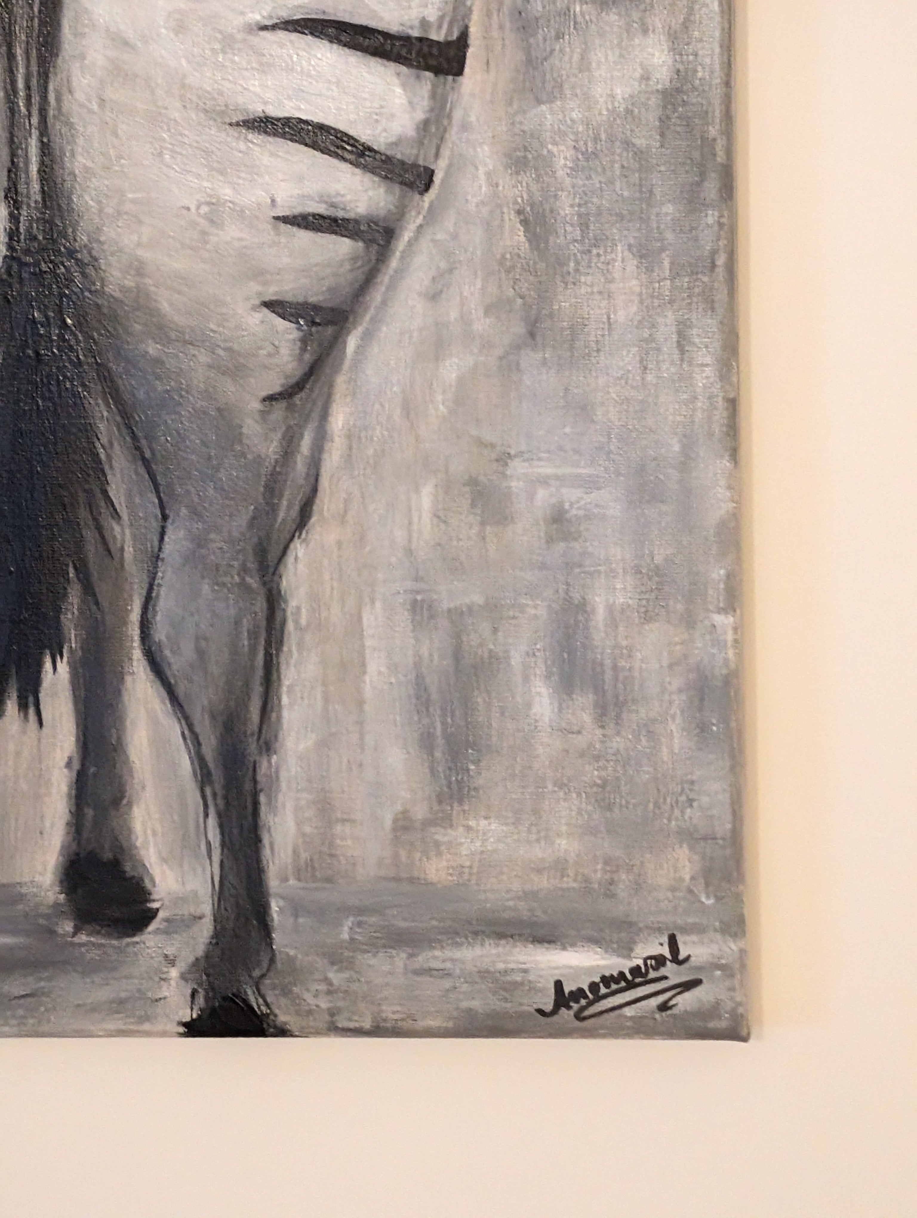 Zebra Bild – handgemaltes Unikat auf Leinwand (40 × 50 cm) | Acryl in Schwarz-Weiß