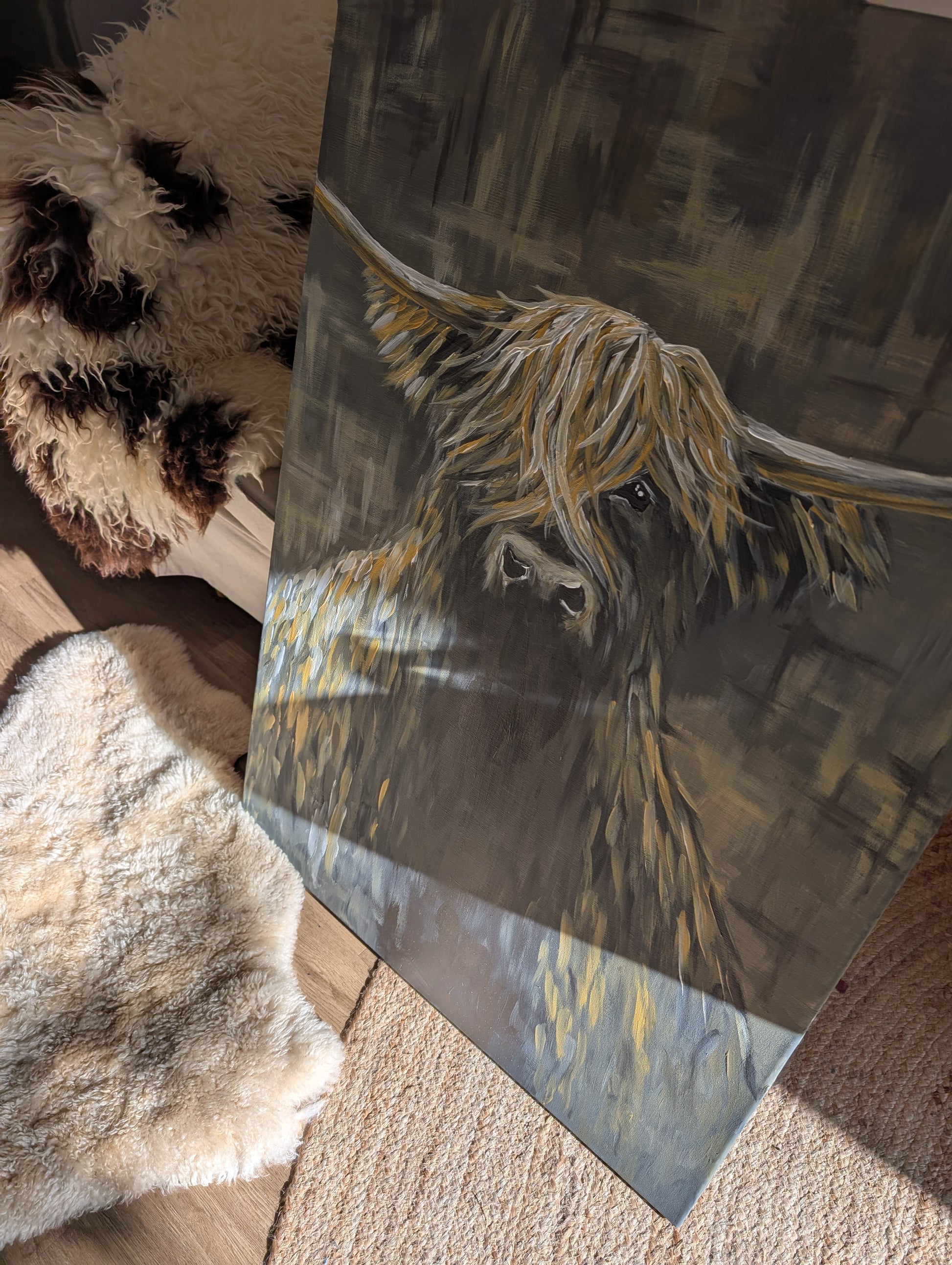Big Highland Cow beige