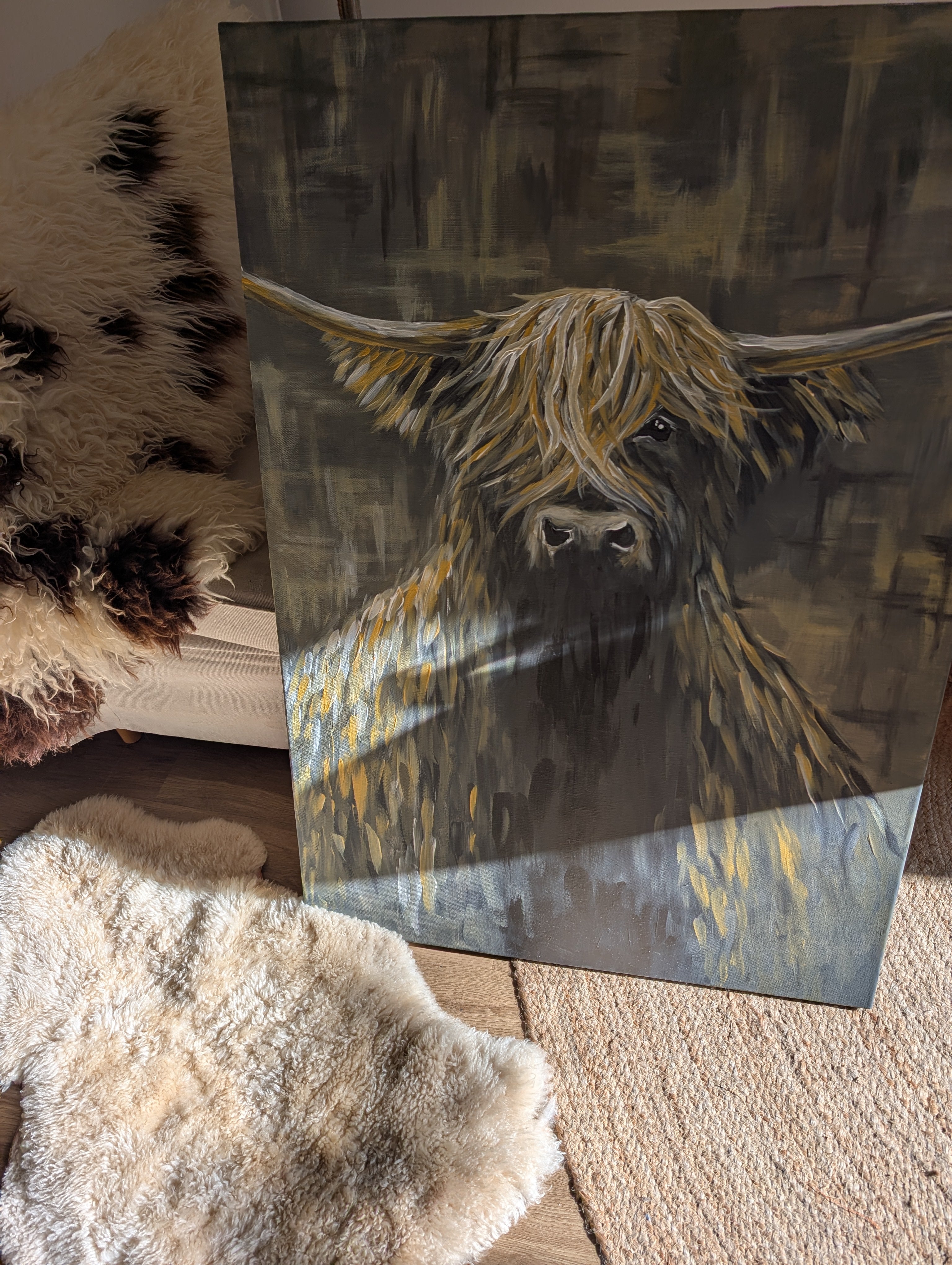 Big Highland Cow beige