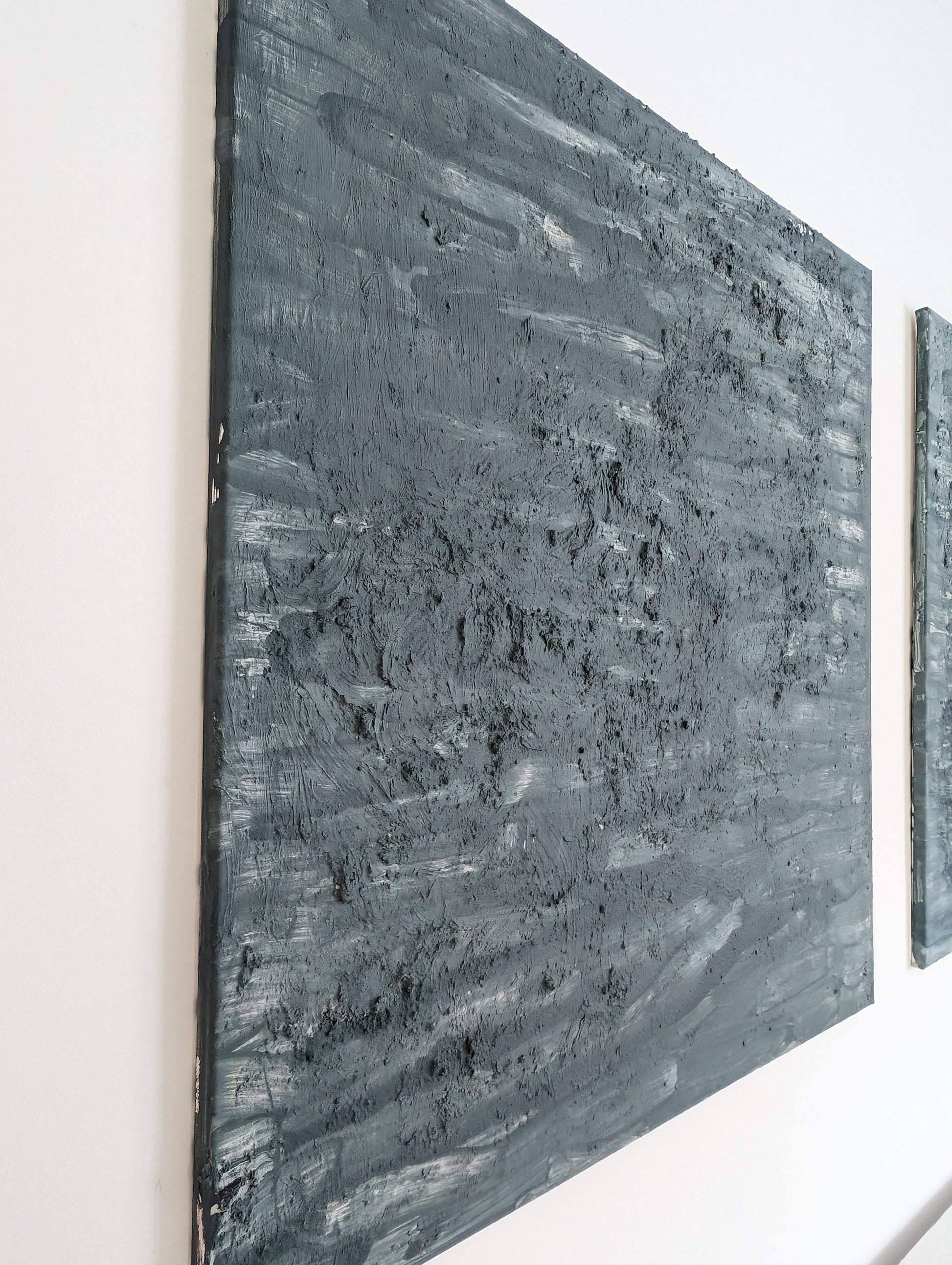 Wunderschönes Leinwandbild 80x80 cm – Moderne Struktur in Grau-Blau-Grün-Beige