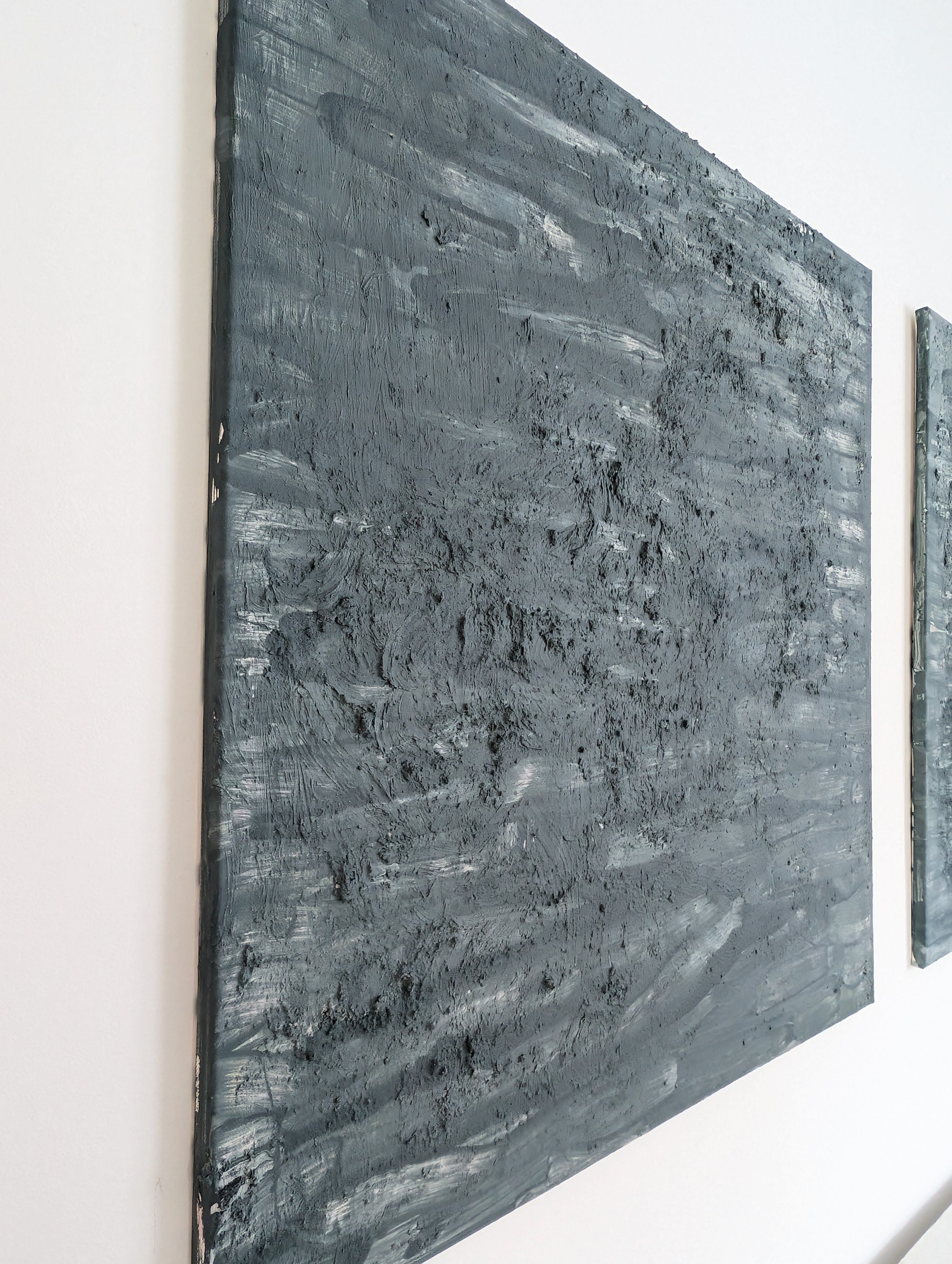 Wunderschönes Leinwandbild 80x80 cm – Moderne Struktur in Grau-Blau-Grün-Beige