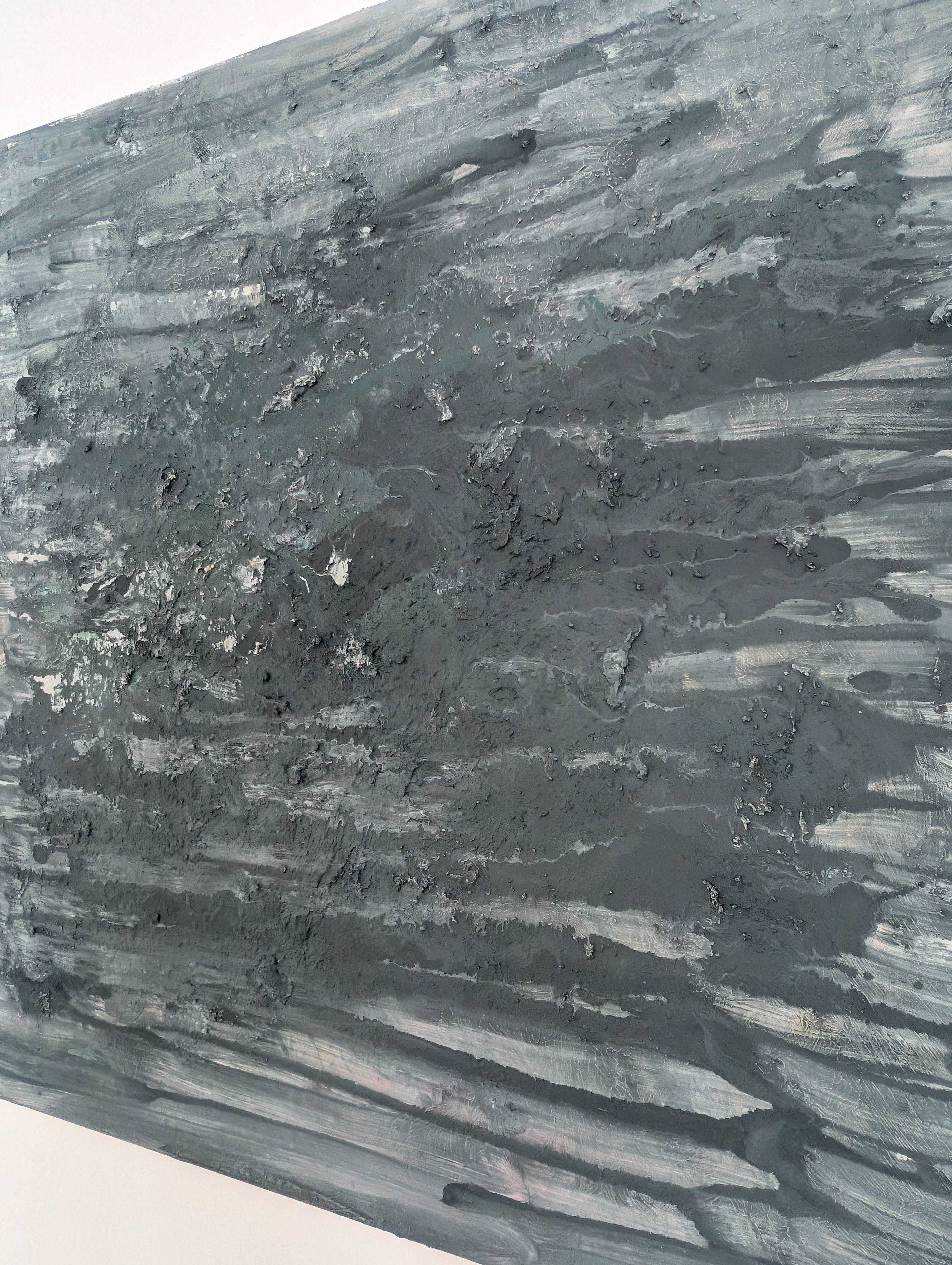 Handgefertigtes Leinwandbild 80x80 cm – Moderne Struktur in Grau-Blau-Grün-Beige