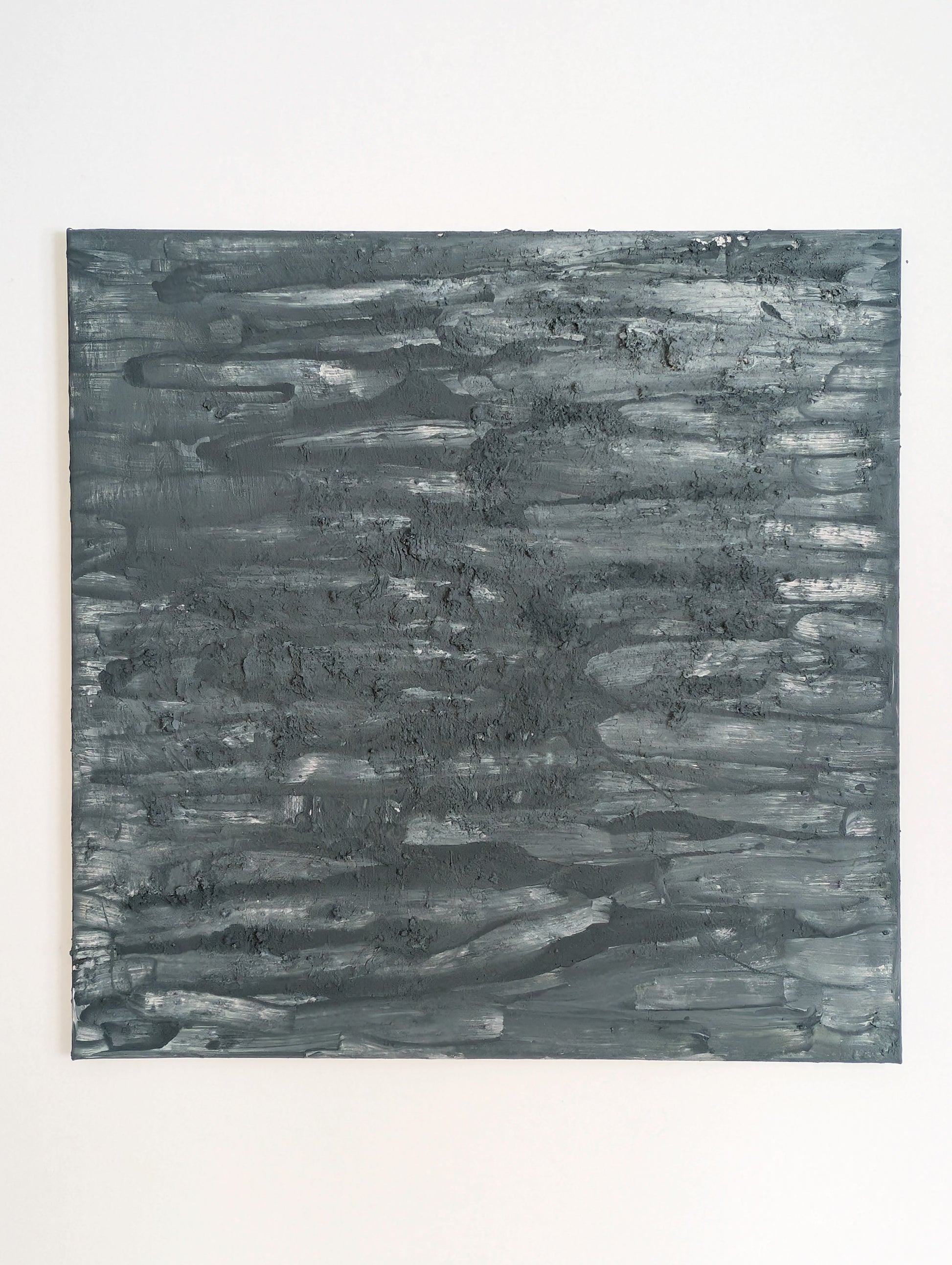 Wunderschönes Leinwandbild 80x80 cm – Moderne Struktur in Grau-Blau-Grün-Beige