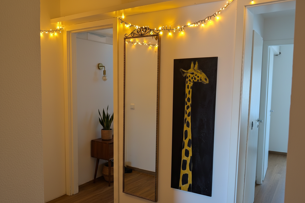 Giraffe gemalt groß - Leinwandbild DekoDuo 120*40cm