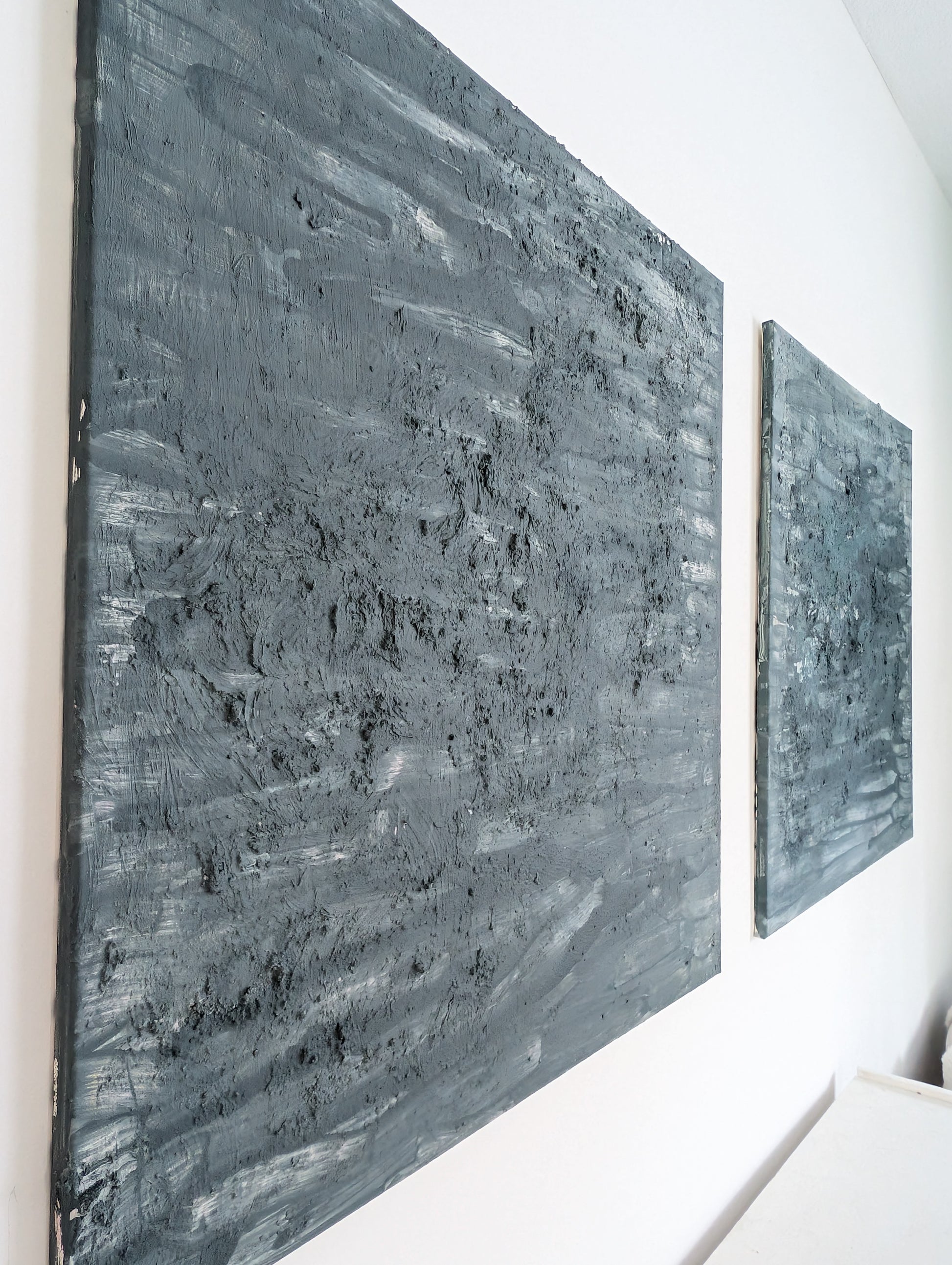 Wunderschönes Leinwandbild 80x80 cm – Moderne Struktur in Grau-Blau-Grün-Beige