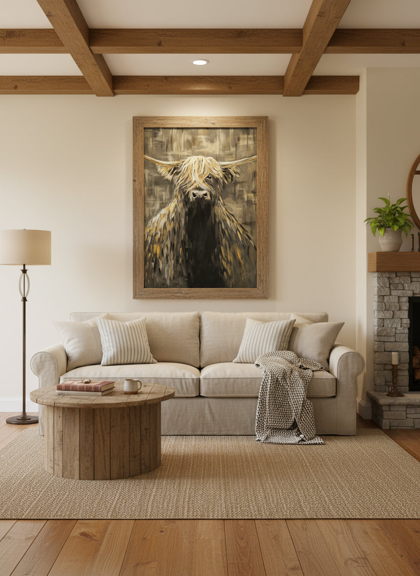 Big Highland Cow beige