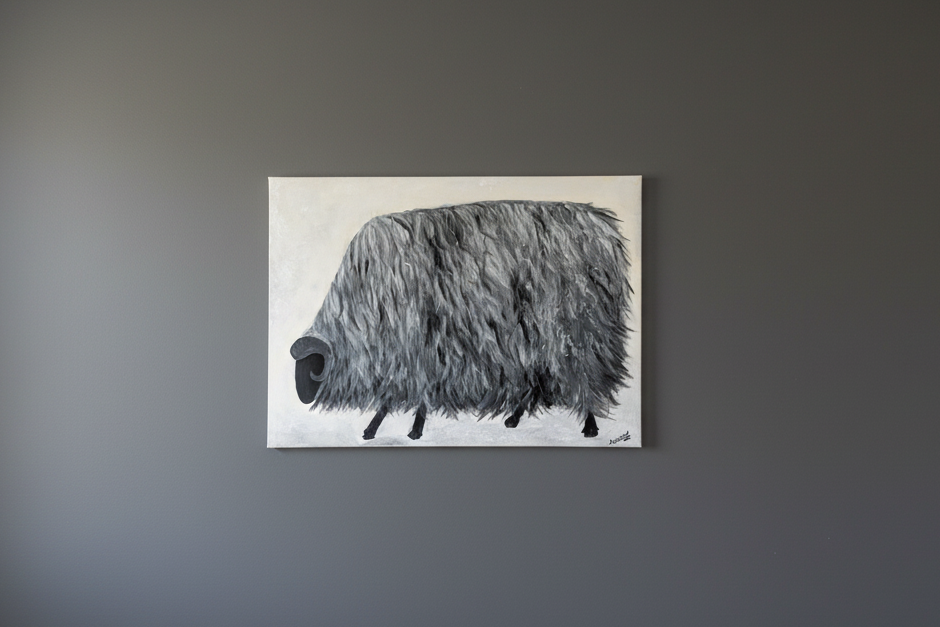 Big sheep 2.0 - Original handgemaltes Bild (58x78cm) | Deko-Duo
