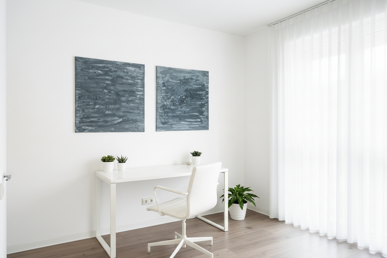 Wunderschönes Leinwandbild 80x80 cm – Moderne Struktur in Grau-Blau-Grün-Beige